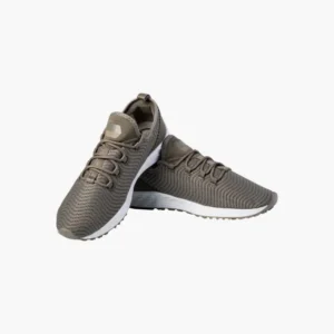 Low-profile runner with a textured olive knit upper and white sole